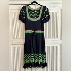 NANETTE LEPORE Womens Knit Cotton Blend Midi Dress in Navy Blue, Small